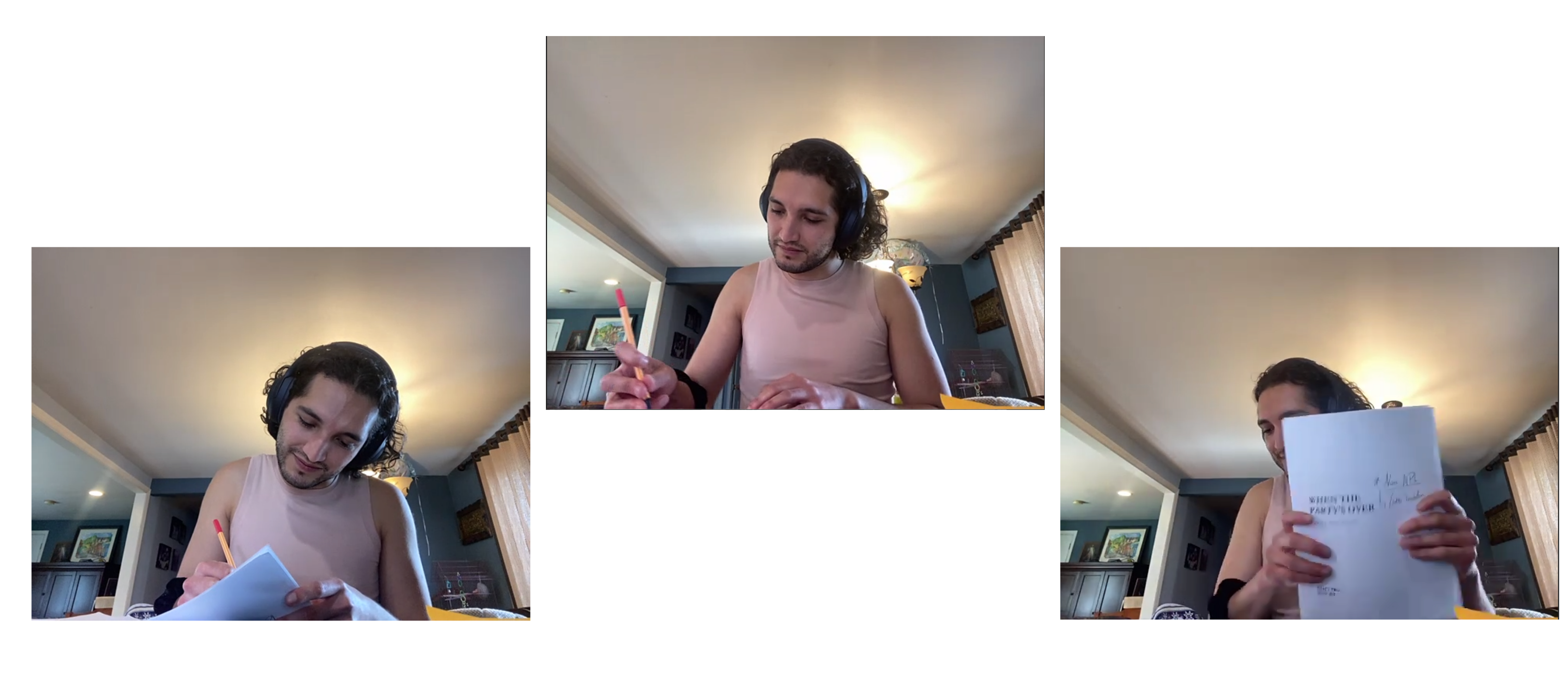 e. working on the script